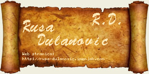 Rusa Dulanović vizit kartica
